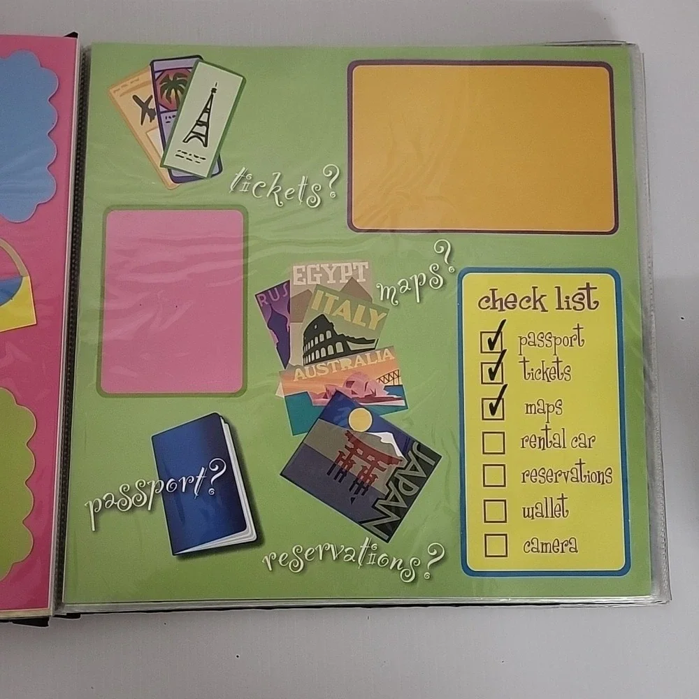 Vacation Scrapbook Photo Album 20 Pages Frames‎ with letters
